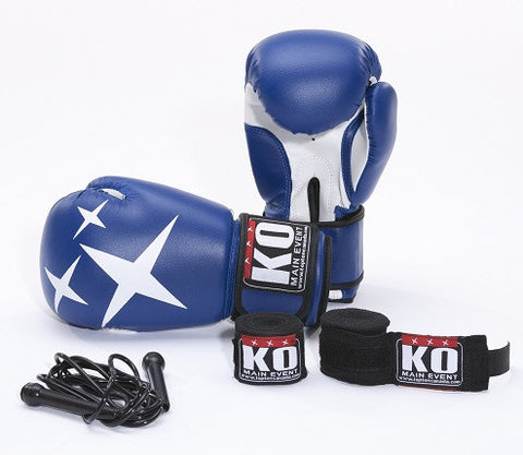 KO MAIN EVENT Boxing Kit (1 10oz Gloves, S/R, H/Wraps)