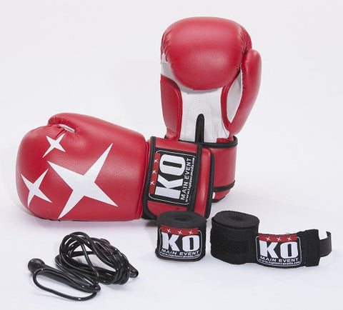 KO MAIN EVENT Boxing Kit (1 10oz Gloves, S/R, H/Wraps)
