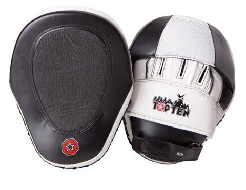 TOP TEN "Fight Elite" focus mitts White/Black (pair)